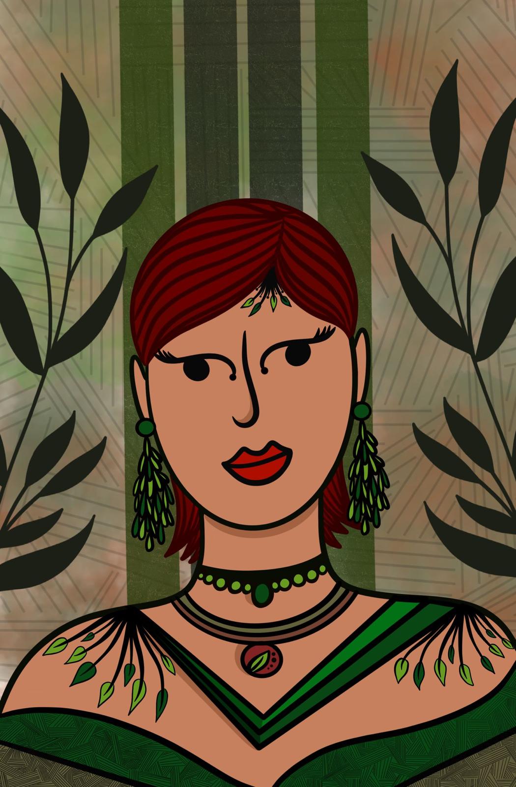 Ilustração de Mulher Pôr do Sol